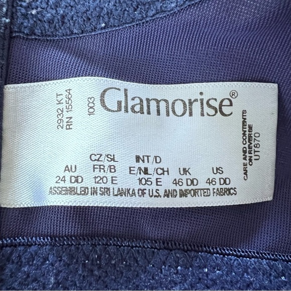 Glamorise Bundle of Two MagicLift Full Figure Support Bras Navy White size 42DD - Picture 9 of 14